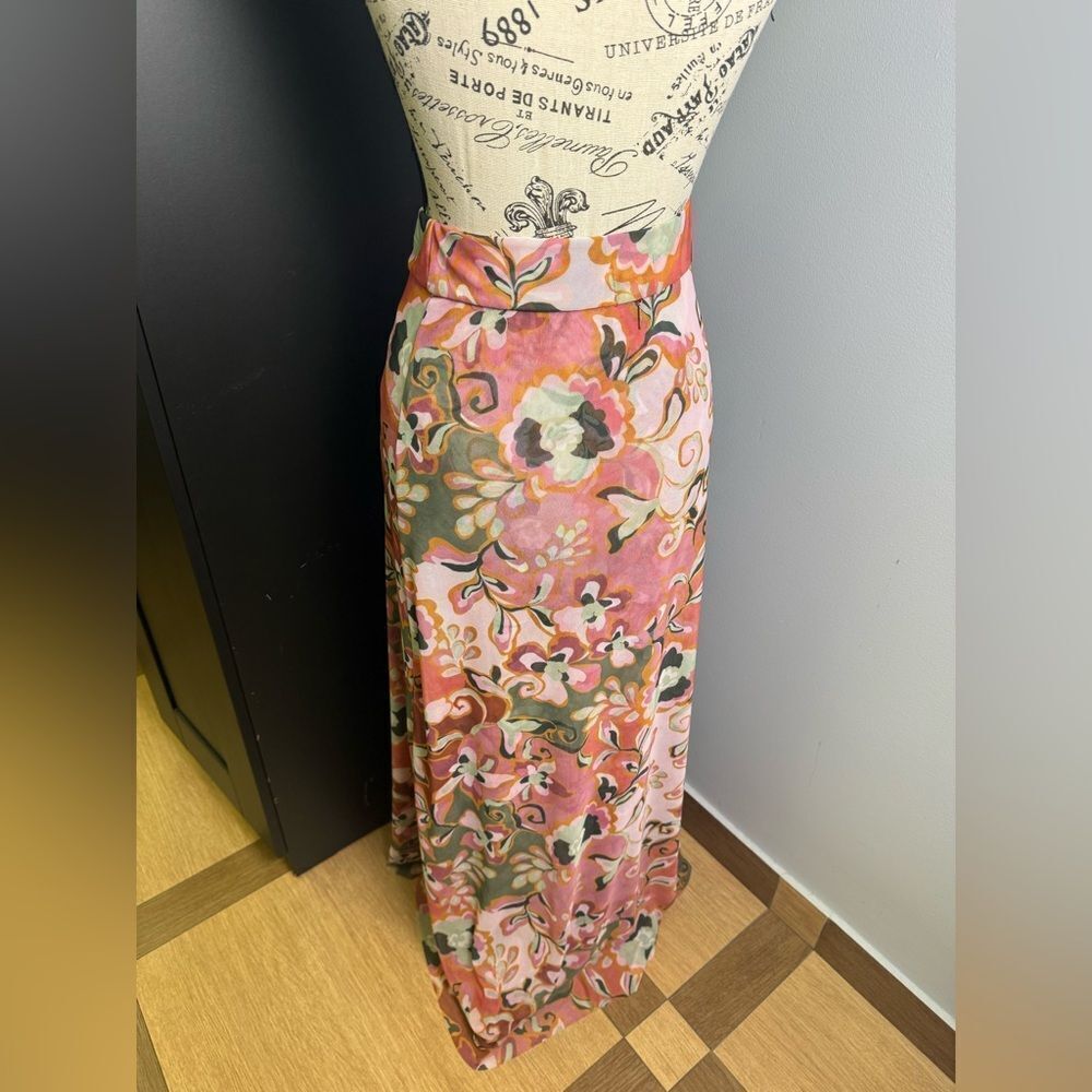 Misa Maxi Floral Mesh Skirt NWT Size XS
